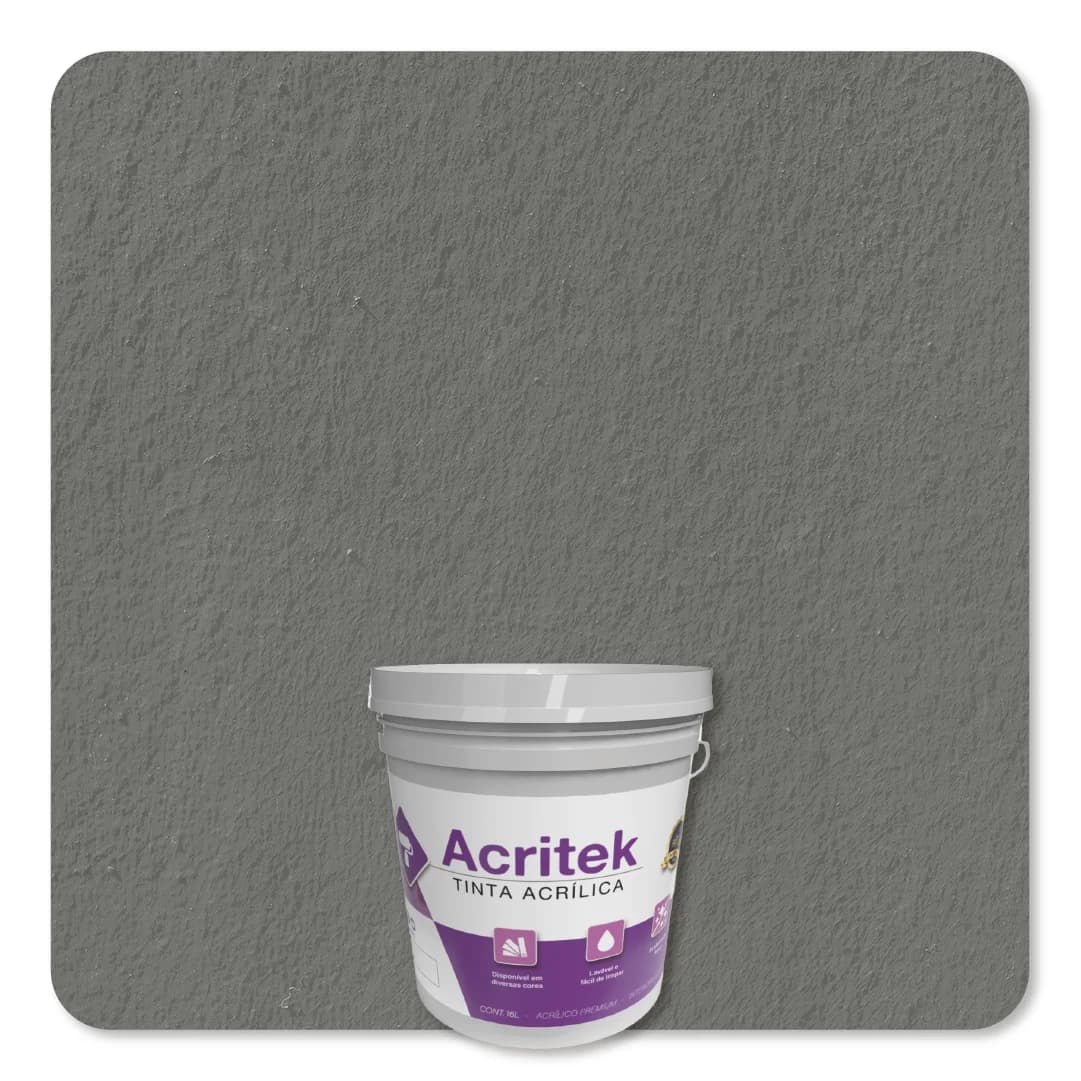 Acritek Balde 3,6L Cinza Asfalto
